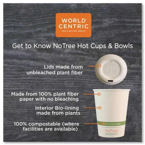 New 10 oz. NoTree Paper Hot Cups - Natural (1000/Carton) Tabletop And Serveware