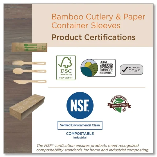 Best KN-BB-67 6.7 in. Bamboo Cutlery Knife - Natural (2000/Carton) Tabletop And Serveware
