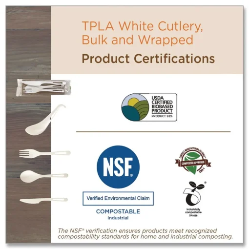 Online SP-CS-3 3 in. PLA Compostable Cutlery Tasting Spoon - White (3000/Carton) Tabletop And Serveware