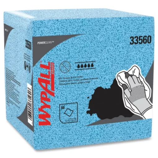 Hot 12.5 in. x 12 in. 1/4 Fold Grease and Ink Cloths Power Clean Oil - Blue (66/Box, 8 Boxes/Carton) Cleaning & Janitorial Supplies