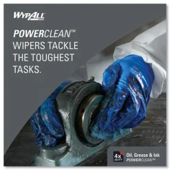 Hot 12.5 in. x 12 in. 1/4 Fold Grease and Ink Cloths Power Clean Oil - Blue (66/Box, 8 Boxes/Carton) Cleaning & Janitorial Supplies
