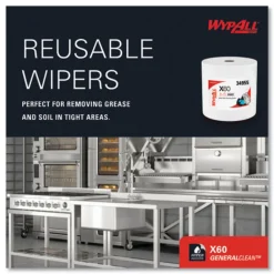 Discount 12.2 in. x 12.4 in. General Clean Jumbo Roll X60 Cloths - White (1/Carton) Cleaning & Janitorial Supplies