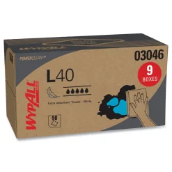 Clearance 10.8 in. x 10 in. POP-UP Box L40 Towels - White (810/Carton) Cleaning & Janitorial Supplies