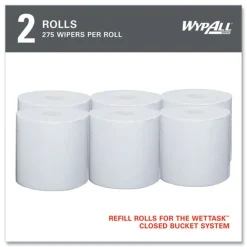 Discount 9 in. x 15 in. Power Clean Wipers for WetTask Customizable Wet Wiping System - White (275/Roll, 2 Rolls/Carton) Paper & Dispensers