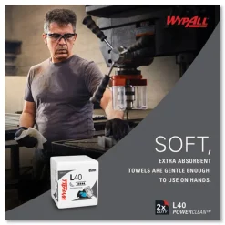 Clearance L40 1/4 Fold 12.5 in. x 12 in. Towels - White (56/Box, 18 Packs/Carton) Cleaning & Janitorial Supplies