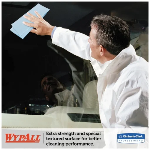 Online L10 9.38 in. x 10.25 in. 2-Ply Banded Windshield Wipers - Light Blue (140/Pack, 16 Packs/Carton) Cleaning & Janitorial Supplies
