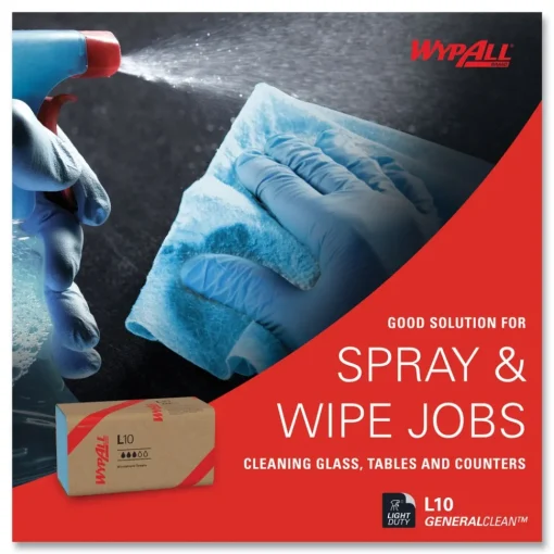Online L10 9.1 in. x 10.25 in. Windshield Towels - Light Blue (224/Pack, 10 Packs/Carton) Cleaning & Janitorial Supplies
