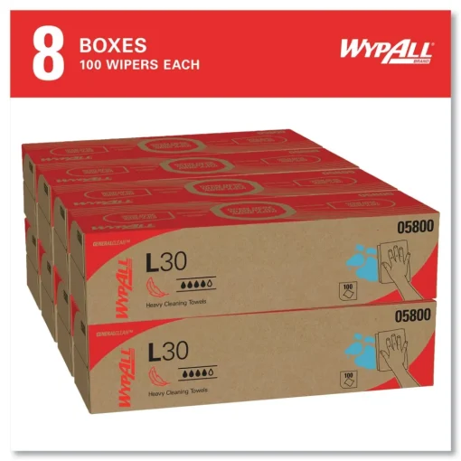 L30 POP-UP Box 16.4 in. x 9.8 in. Towels - White (100/Box, 8 Boxes/Carton) Cleaning & Janitorial Supplies