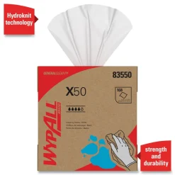 Clearance X50 9-1/10 in. x 12-1/2 in. Cloth Pop-Up Box - White (176/Box 10 Boxes/Carton) Cleaning & Janitorial Supplies