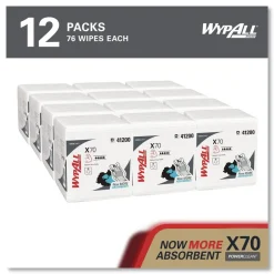 Hot X70 1/4-Fold 12-1/2 in. x 12 in. Cloths - White (76/Pack 12 Packs/Carton) Cleaning & Janitorial Supplies
