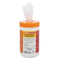 Sale 6 in. x 8 in. 1-Ply Food Service No Rinse Surface Sanitizing Wipes - White (6/Carton) Cleaning & Janitorial Supplies