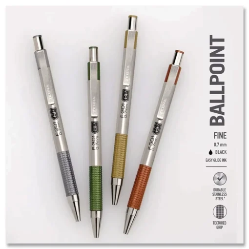 New F-301 Signature Series Earthy Tones Fine 0.7 mm. Retractable Ballpoint Pen - Black Ink/Terracotta Barrel (4/Pack) Pens, Pencils & Markers